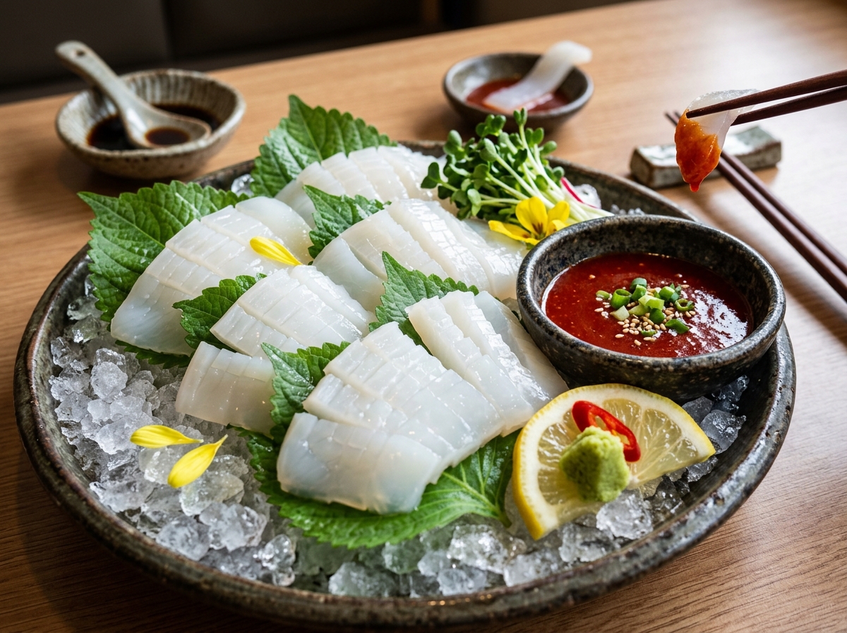 찰진 갑오징어 회 (스시)